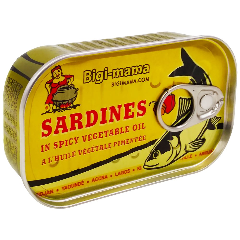 Sardines in spicy vegetable oil- bigi-mama (Bigi Mama - Sardinen in scharfem Pflanzenöl 50x125 g)