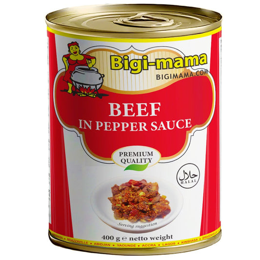 Bigi Mama Beef in Pepper Sauce – 400 g Zartes Rindfleisch in würziger Pfeffersauce